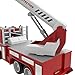 FUN LITTLE TOYS Fireman Toy Rescue Truck Friction Powered 1:16 Simulation Vehicle Light Sound, 6 Wheels a Extensible Ladder, Red White