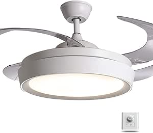 Luz de Techo Blanca del Ventilador, lámpara de Techo remota LED