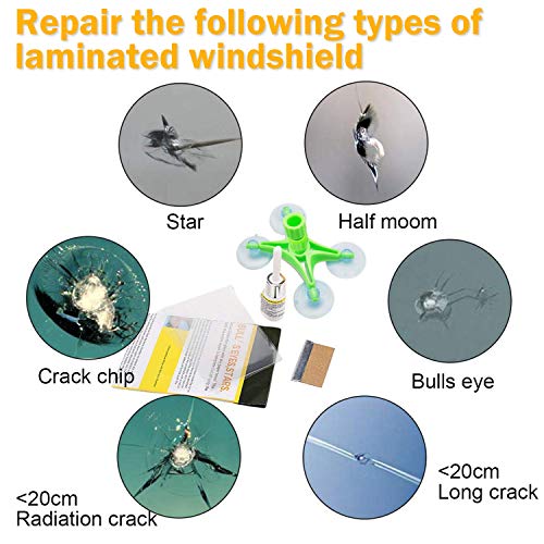 Upgraded Auto Windshield Repair Tool,Newest Generation Car Windshield Repair Kit with Windshield Repair Resin for Auto Glass Windshield Crack Chip Scratch, Chips, Cracks, Bulll's-Eyes and Stars