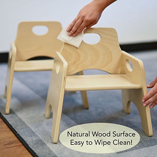 ECR4Kids 6" Stackable Wooden Chair for Toddlers Sturdy Hardwood Seat