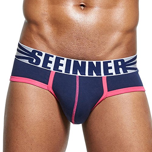 Farjing Men's Underpants Clearance,Mens Sexy Underwear Soft Briefs Shorts Underpants(M,Navy)