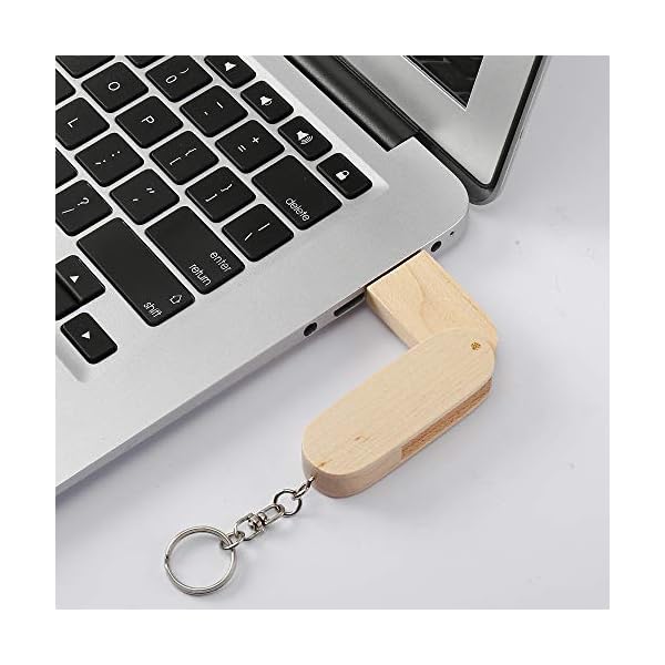 USB-Stick aus Holz, USB 2.0, mit Holzbox (16 GB, drehbares Holz) – Bild 5