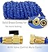 IBeaty Lightweight 150ft Expandable Garden Hose Magic Flexible Water Hose with 3/4Inch Solid Brass Ends 8 Position Spray Nozzle Blue