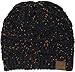 Funky Junque Women's Cable Knit Beanie Hat, Soft Thick Warm Slouchy Winter Hat for Cold Weather - Black