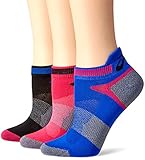 ASICS Women's Quick Lyte Cushion Single Tab Sock (Pack of 3), Small, Ultra Pink Assorted