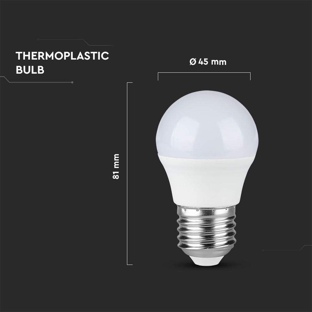 V-TAC Edison Light Bulb - Golf Ball E27 LED, White, 5 Count (Pack of 1) - Image 5