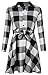 FANCYINN Women Long Sleeve Plaid Pattern Tunic Tops Shirt Casual Dress