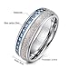Tiitc Rings for Men Women Tungsten Carbide Meteorite with Blue Carbon Fiber Wedding Engagement Band 8mm