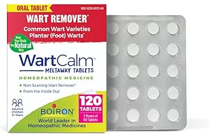 Boiron WartCalm for Painless Wart Removal on Hands, Knees, Plantar (Feet), and Other Bodily Warts for Adults & Children Ages 2+ - 120 Count (2 Pack of 60)