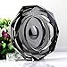 Amlong Crystal Octagon Black Large Crystal Ashtray 6 Inch X 6 Inch (150mm X 150mm) for Cigarettes or Cigars with Gift Box