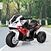 Costzon Kids Ride on Motorcycle, 6V Battery Powered 3 Wheels Motorcycle Toy for Children Boys & Girls, Electric Ride on Motorcycle w/Headlights &Music, Pedal (Red)