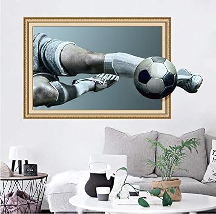 Pbbzl Adesivi Murali Tiro Calcio 3d Per Bar Ragazzi Camera Da Letto Decorazione Autoadesiva Carta Da Parati In Pvc Sport Murale Poster Art 40x56 Cm