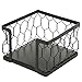 MyGift 3 X 3 Matte Black Metal Chicken Wire Office Desktop Sticky Note Dispenser, Square Memo Pad Holder