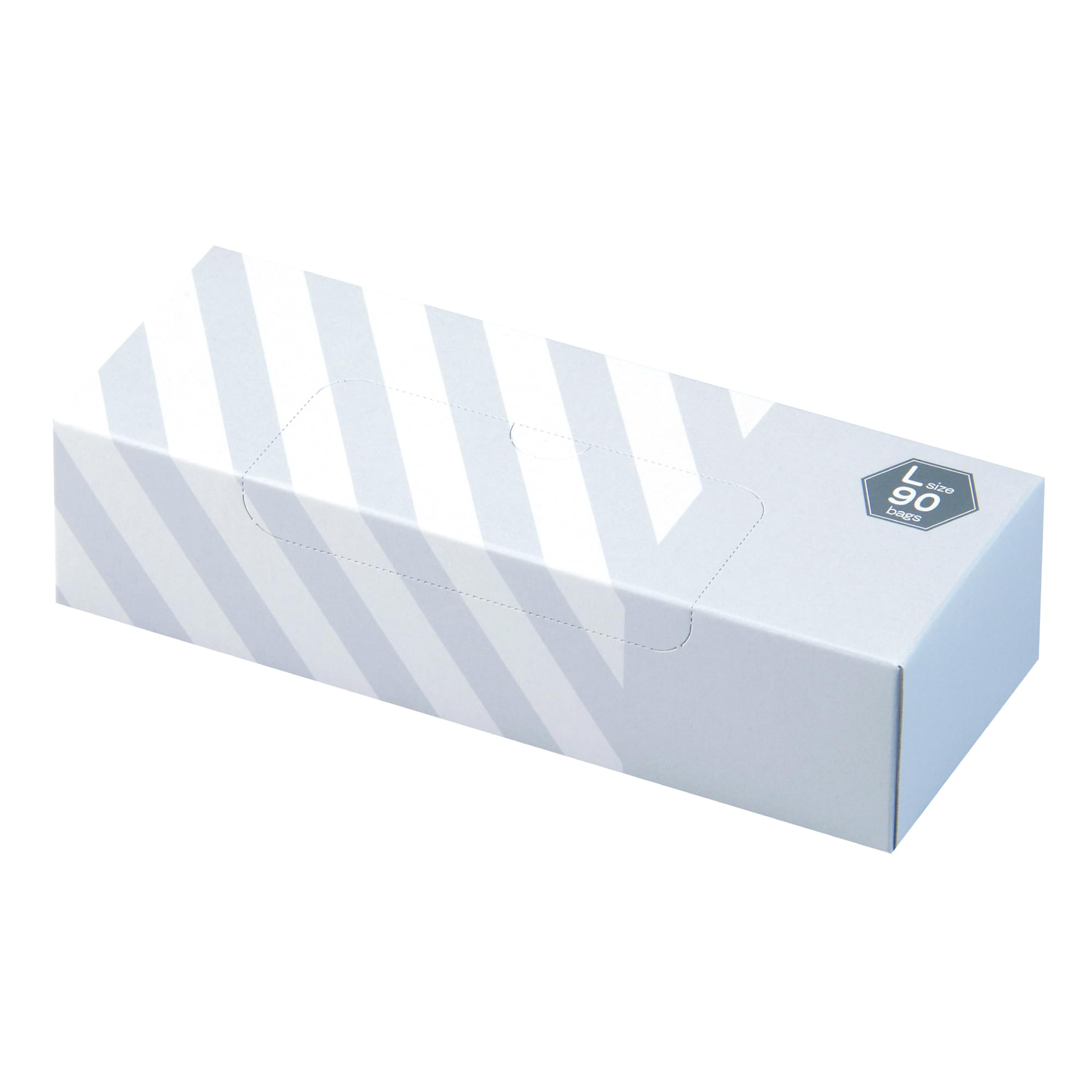 臭わない袋 BOS ボス ストライプ/白 Ｌサイズ 90枚入 防臭袋 ゴミ袋 日本製 おむつ オムツ 介護 ペット 災害 防災 生ゴミ などの処理に商品画像