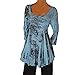 Funfash RB2 Plus Size Women A Line Empire Waist Blue Black Top Shirt Blouse 2X