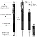 MEKO Stylus Pen 3 in 1 Rubber Tip and Micro Fiber Tip Stylus/Styli Ballpoint Pen (2Pcs) Metal Barrel with Rubber Grip Bundle with 2 Replacement Fiber Tips, 2 Rubber Tips,2 Refill Ink -Silver