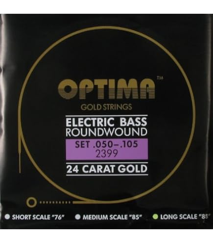 Optima Elektrische Bassnaren Gouden Snaren Rondgewonden Set 5-snarig reg-licht 2299B