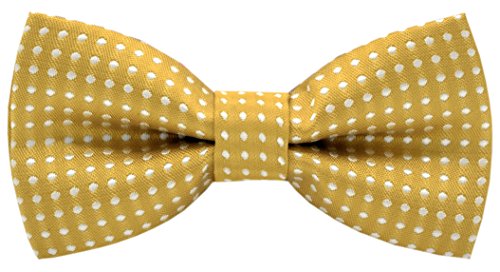 Carahere Handmade Little Boy's Polka Dot Bow Ties M012 (One Size, Dark yellow-2)