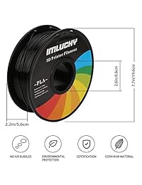 IMLUCKY PLA   Filamento para impresora 3D (2.2 lbs, 0.069 in de diámetro, tolerancia +   0.001 in)