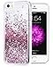 Caka iPhone 5 5S SE 2016 Case, iPhone SE Glitter Case Luxury Fashion Bling Flowing Liquid Floating Sparkle Glitter Soft TPU Case for iPhone 5 5S SE 2016 (Rose Gold)