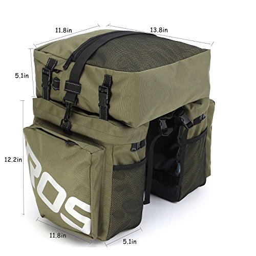 COTEetCI Mountain Bike Bag 3 in 1 Bicycle Pannier Rear Rack Seat Bag/Large Trunk Bicycle Carrier Bag,2 Side Bags + 1 Top Bag