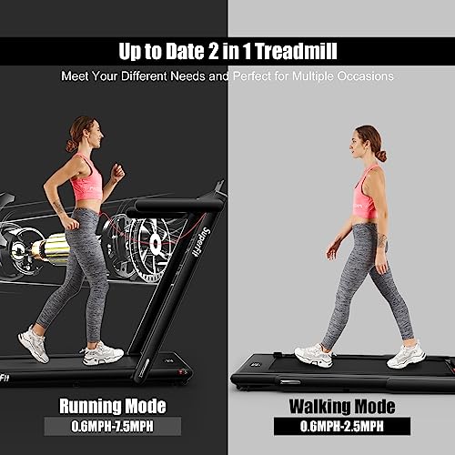 Goplus 2 in 1 Folding Treadmill, 2.25HP Superfit Under Desk Electric