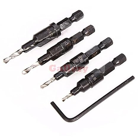 Generic 2015 Direct Selling Limited Woodworking Power Tool 4pcs Hss 1/4 Hex Shank Countersunk Drill Bit Tapper Set Wch Drill Bit Set