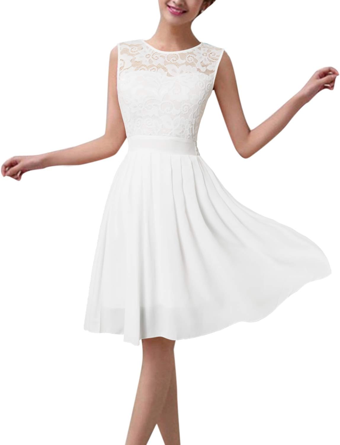 Women's Sexy Chiffon Lace Dress Formal Wedding Ball Evening Party Maxi/Mini Dresses