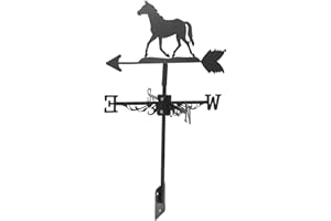 Alasum Metal Horse Weathervane Outdoor Iron Wind Direction Indicator Garden Stake for Roof and Farm Yard