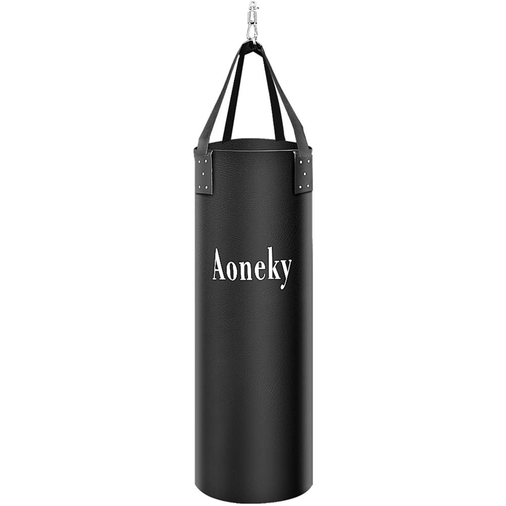 Aoneky 6ft Unfilled Boxing Punch Bag with Hanging Strap, Weight Filled Up to 150lb - Punching Bag for Kick Boxing MMA Mua Thai Judo Martial Arts for Men Women Kids (Unfilled)