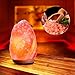 SMAGREHO Natural Himalayan Pink Crystal Salt Rock Lamp with Touch Dimmer Switch USB Plug Wooden Oak Base Perfect for Gift(3.5-5.5 lbs)