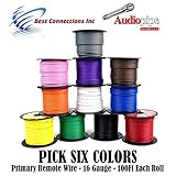 6 Rolls Audiopipe 16 gauge Ga AWG 100 Feet Car Audio Home Primary Remote Wire