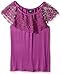 Amy Byer Girls' Big Shoulder Top with Lace