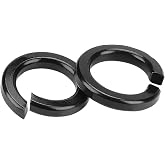 M5 Black Split Lock Washer, 18-8 (304) Stainless Steel Black Coating Spring Lock Washer Elastic Gasket 100PCS