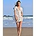 MG Collection White Crochet Zigzag Edge V Neck Swimsuit Cover Up / Beach Dress