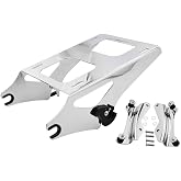 Dasen Two-Up Tour Pack Mount Luggage Rack Detachable with 4 Point Docking Hardware Kit Compatible with Harley Touring Road King Electra Road Street Glide 2014-2025 Chrome