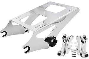 Dasen Two-Up Tour Pack Mount Luggage Rack Detachable with 4 Point Docking Hardware Kit Compatible with Harley Touring Road King Electra Road Street Glide 2014-2025 Chrome