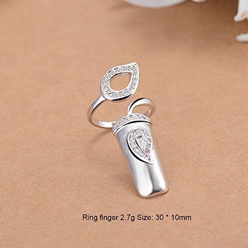 Happy Hours - Fashion Diamante Nail Cover Ring / Alloy Special Unique Fingernail Protective Personal Decoration / Nice Gift for Girlfriend,Ladybro(for Ring Finger)