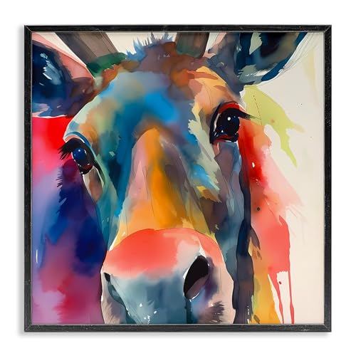 Stupell Industries Modern Close Up Horse Framed Giclee Art Design by Walker Nob…
