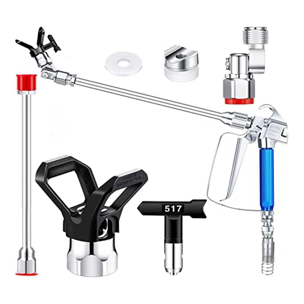 Fladhheg 5 Pcs Airless Sprayer Hose Kit 3600 Psi 517 Tip Swivel Joint with Nozzle Guard Tips and Extension Rod for Airless