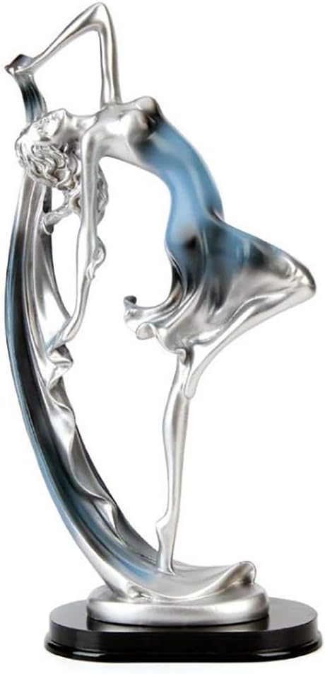 Lady Dancing Figurine-Dancing Women's Ornaments Resin Creative Gifts Holiday Wedding Gifts for Living Room Wine Cabinet TV Cabinet Decoration 6.3 * 6.3 * 12.8 in