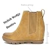 Athlefit-Womens-Wedge-Chelsea-Boots-Comfortable-Ankle-Wedge-Booties