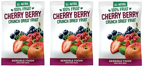Sensible Foods Cherry Berry Crunch Dried Fruit 1.8 oz (3-pack) Kosher - Gluten Fee - Non GMO Verified