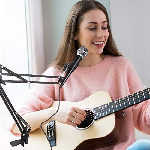 Adjustable microphone arm stand with screw mount for Yeti microphone, priced at $14.99.