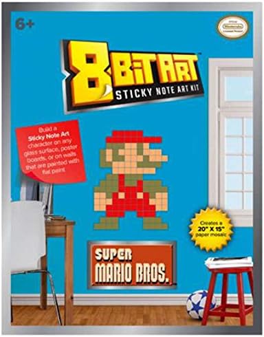 Licensed 2 Play Nintendo 8 Bit Small Super Mario-Blue Bag Paper Pixel Sticky Note Art