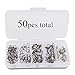 YONGZHI 50PCS Stainless Steel Fishing Swivels Accessories & Duo Lock Snaps Barrel Swivel Fishing Line Connector High Strength 20LB to 65LB for Connect Fishing Lures with Portable Travel Box