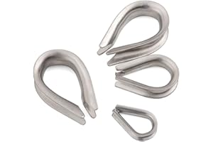 ZANGBOER 1/16" M2 Stainless Steel Thimbles,Wire Rope Thimbles for 1/16'' Diameter Wire Rope Cable Thimbles Rigging (1/16''(M2) - 60pcs)