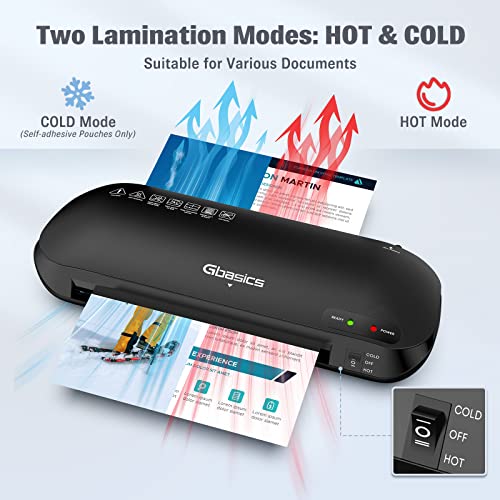 Laminator, Gbasics Laminator Machine with Laminating Sheets, 4in1 Thermal Cold Laminator for