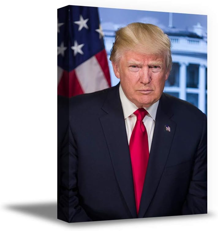 Awkward Styles Trump Classic Canvas Portrait Trump Photo Portrait Trump Gifts Prints Framed Poster Collection for Home Office Decor 8" x 12"