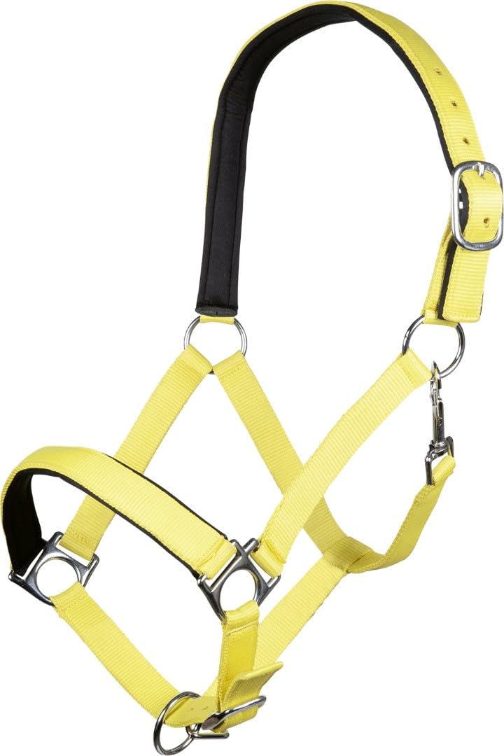 HKM Sports Equipment Halter - Stars Softie, soft lining, Neon Yellow, Thoroughbred